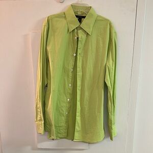Express Green Dress Shirt Classic Collar
